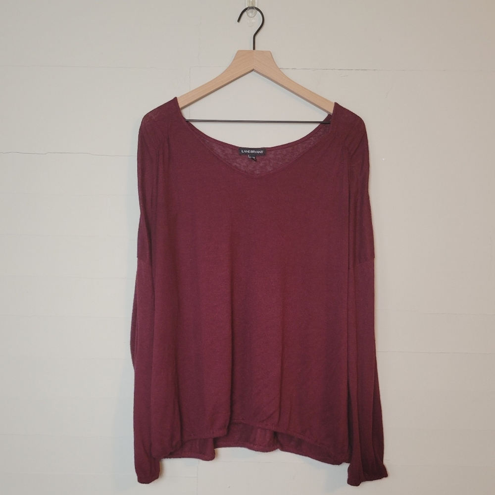 Lane Bryant | Long-Sleeved Burgundy Top